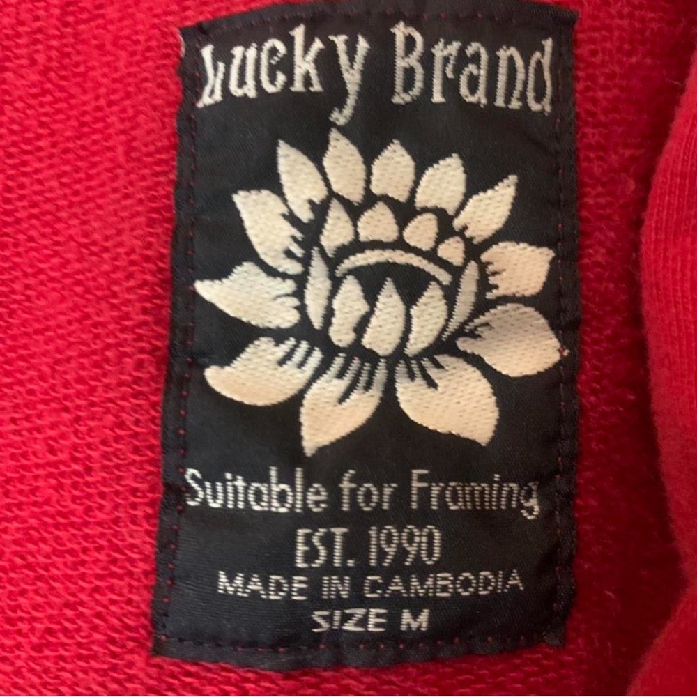 Lucky Brand Vibrant Red tie front sweater vintage - Picture 2 of 3